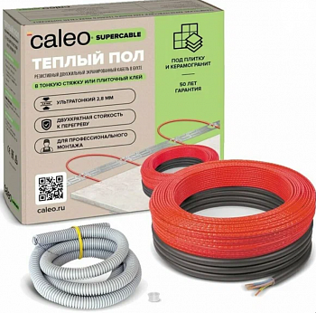 Нагревательная секция для теплого пола CALEO SUPERCABLE 18W-80, 6.3-9.7 м2